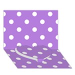 Polka Dots - White on Lavender Violet Heart Bottom 3D Greeting Card (7x5)