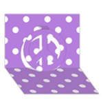 Polka Dots - White on Lavender Violet Peace Sign 3D Greeting Card (7x5)