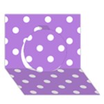 Polka Dots - White on Lavender Violet Circle 3D Greeting Card (7x5)