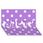 Polka Dots - White on Lavender Violet PARTY 3D Greeting Card (8x4)
