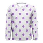 Polka Dots - Lavender Violet on White Men s Long Sleeve T-shirt