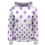 Polka Dots - Lavender Violet on White Women s Pullover Hoodie