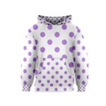 Polka Dots - Lavender Violet on White Kid s Pullover Hoodie
