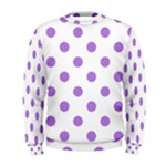 Polka Dots - Lavender Violet on White Men s Sweatshirt