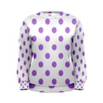 Polka Dots - Lavender Violet on White Women s Sweatshirt