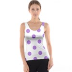 Polka Dots - Lavender Violet on White Tank Top