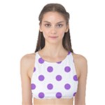 Polka Dots - Lavender Violet on White Tank Bikini Top