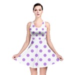 Polka Dots - Lavender Violet on White Reversible Skater Dress