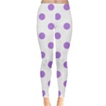 Polka Dots - Lavender Violet on White Women s Leggings