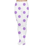Polka Dots - Lavender Violet on White Women s Tights