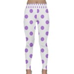 Polka Dots - Lavender Violet on White Yoga Leggings