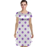 Polka Dots - Lavender Violet on White Cap Sleeve Nightdress