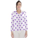 Polka Dots - Lavender Violet on White Wind Breaker (Women)