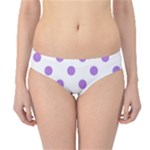 Polka Dots - Lavender Violet on White Hipster Bikini Bottoms
