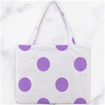 Polka Dots - Lavender Violet on White Mini Tote Bag