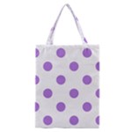 Polka Dots - Lavender Violet on White Classic Tote Bag