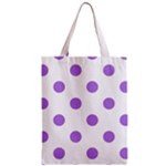 Polka Dots - Lavender Violet on White Zipper Classic Tote Bag