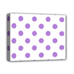 Polka Dots - Lavender Violet on White Deluxe Canvas 14  x 11  (Stretched)
