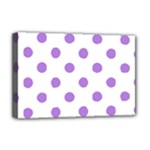 Polka Dots - Lavender Violet on White Deluxe Canvas 18  x 12  (Stretched)
