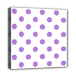 Polka Dots - Lavender Violet on White Mini Canvas 8  x 8  (Stretched)