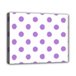 Polka Dots - Lavender Violet on White Canvas 10  x 8  (Stretched)