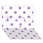 Polka Dots - Lavender Violet on White I Love You 3D Greeting Card (7x5)