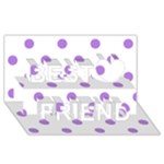 Polka Dots - Lavender Violet on White Best Friends 3D Greeting Card (8x4)