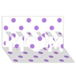 Polka Dots - Lavender Violet on White MOM 3D Greeting Card (8x4)