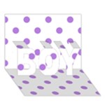 Polka Dots - Lavender Violet on White BOY 3D Greeting Card (7x5)