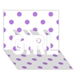 Polka Dots - Lavender Violet on White GIRL 3D Greeting Card (7x5)