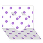 Polka Dots - Lavender Violet on White Heart 3D Greeting Card (7x5)