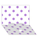 Polka Dots - Lavender Violet on White Heart Bottom 3D Greeting Card (7x5)