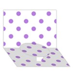 Polka Dots - Lavender Violet on White Circle Bottom 3D Greeting Card (7x5)