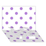 Polka Dots - Lavender Violet on White LOVE Bottom 3D Greeting Card (7x5)
