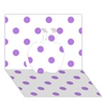Polka Dots - Lavender Violet on White Apple 3D Greeting Card (7x5)
