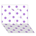 Polka Dots - Lavender Violet on White Clover 3D Greeting Card (7x5)