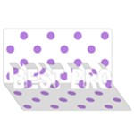 Polka Dots - Lavender Violet on White BEST BRO 3D Greeting Card (8x4)