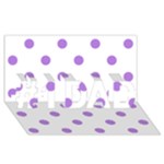 Polka Dots - Lavender Violet on White #1 DAD 3D Greeting Card (8x4)
