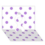 Polka Dots - Lavender Violet on White Ribbon 3D Greeting Card (7x5)