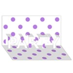 Polka Dots - Lavender Violet on White PARTY 3D Greeting Card (8x4)