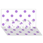 Polka Dots - Lavender Violet on White SORRY 3D Greeting Card (8x4)