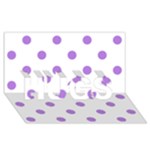 Polka Dots - Lavender Violet on White HUGS 3D Greeting Card (8x4)