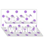 Polka Dots - Lavender Violet on White Best Wish 3D Greeting Card (8x4)