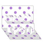 Polka Dots - Lavender Violet on White Miss You 3D Greeting Card (7x5)