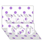 Polka Dots - Lavender Violet on White THANK YOU 3D Greeting Card (7x5)