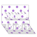 Polka Dots - Lavender Violet on White You Did It 3D Greeting Card (7x5)
