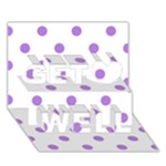 Polka Dots - Lavender Violet on White Get Well 3D Greeting Card (7x5)