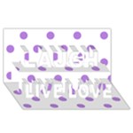 Polka Dots - Lavender Violet on White Laugh Live Love 3D Greeting Card (8x4)