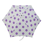 Polka Dots - Lavender Violet on White Mini Umbrella