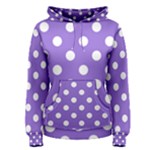 Polka Dots - White on Dark Pastel Purple Women s Pullover Hoodie